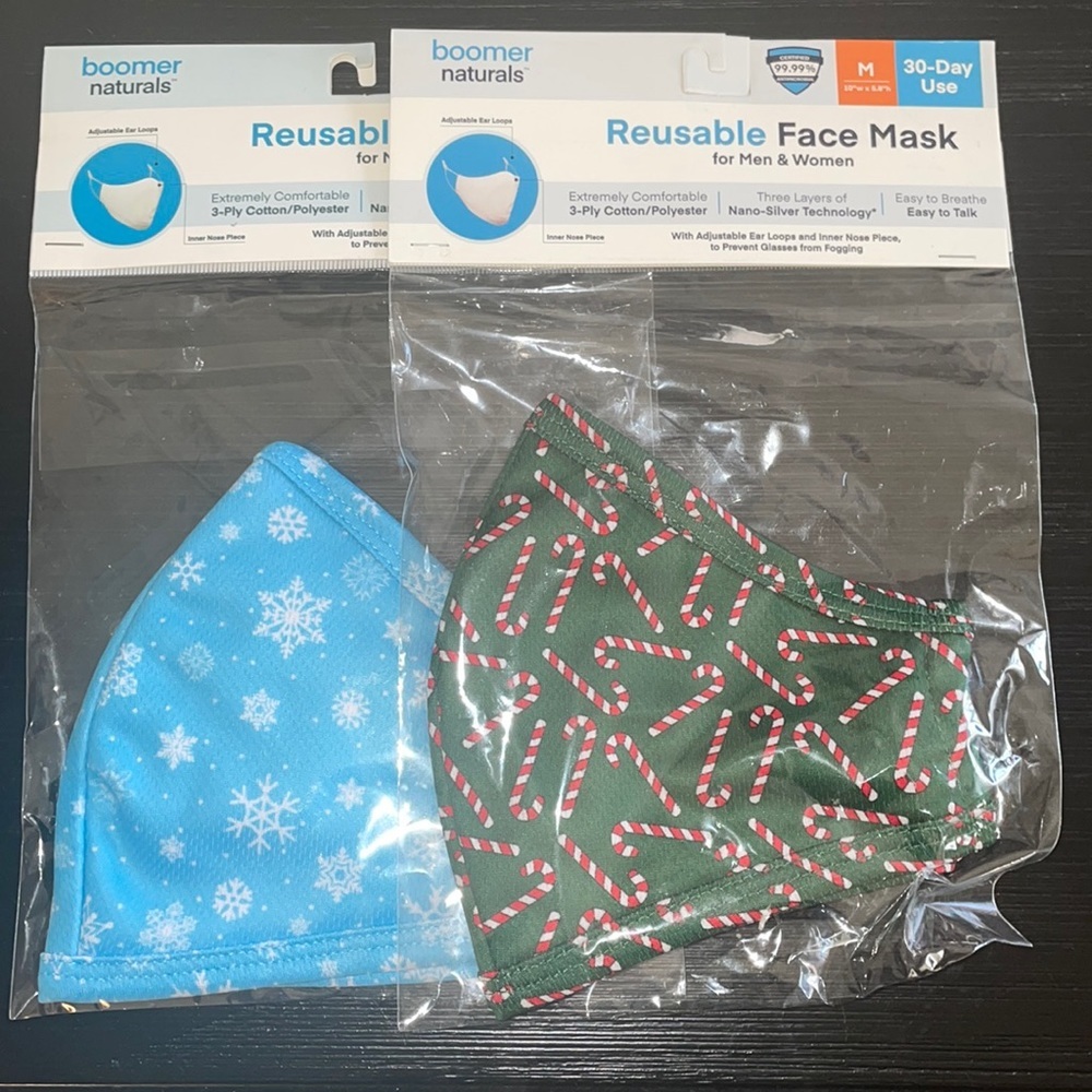 2 reusable face masks